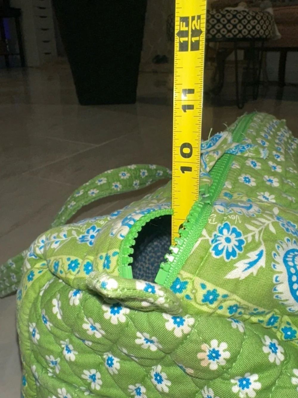 Vera Bradley Green Quilted Floral Paisley Tote